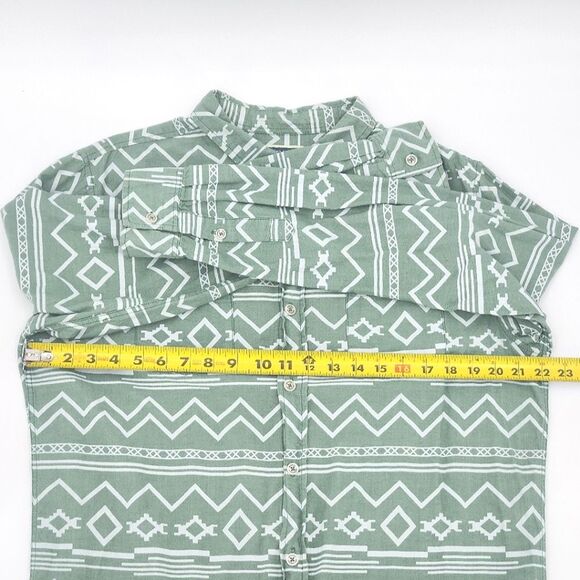 Modern Amusement Button Down Shirt Mens Size Large Aztec Print Southwestern Boho - Picture 5 of 7